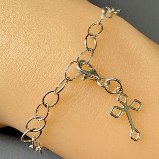 Wholesale 925 Sterling Silver Small Fancy Cross Charm With Clasp