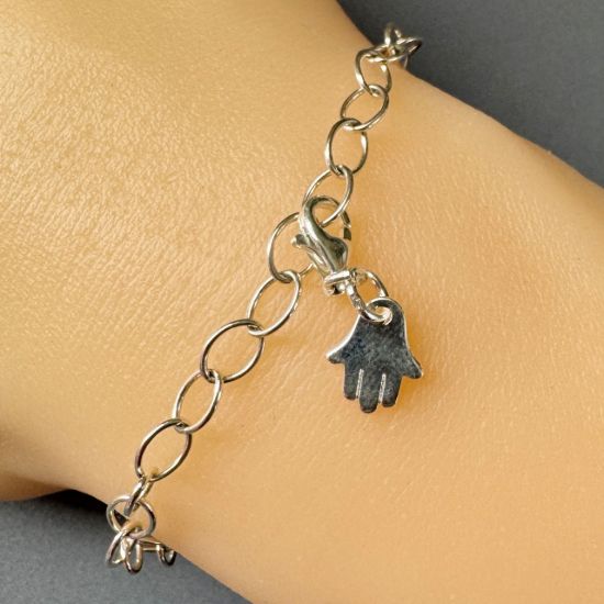 Wholesale 925 Sterling Silver Hamsa Hand Charm With Clasp