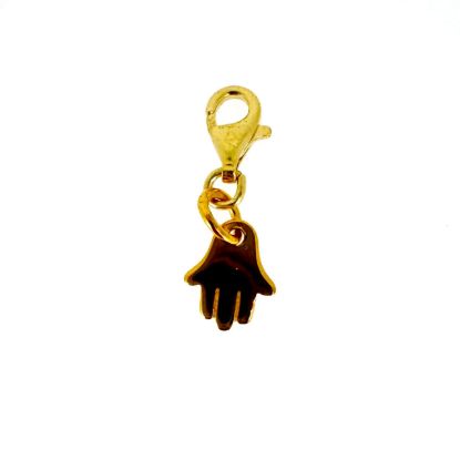 Wholesale Gold Over 925 Sterling Silver Hamsa Hand Charm With Clasp