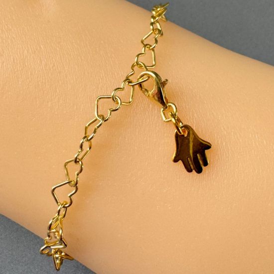 Wholesale Gold Over 925 Sterling Silver Hamsa Hand Charm With Clasp