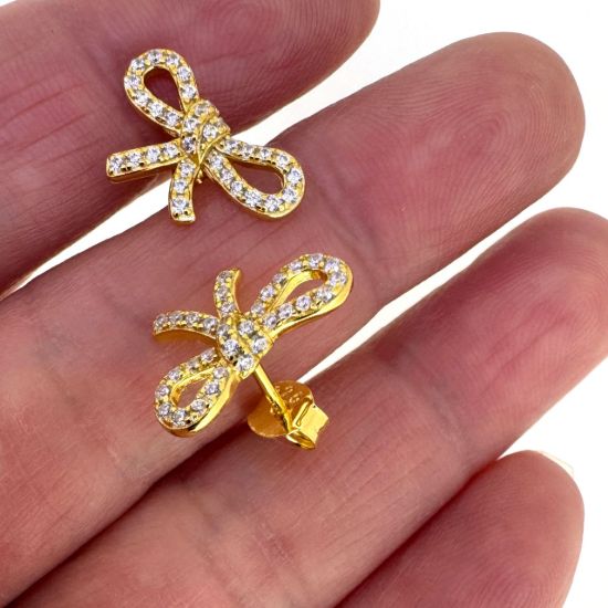 WHOLESALE STERLING SILVER EARRINGS-BOW STUDS