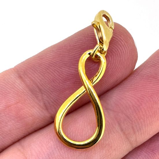 Wholesale 22K Gold Over 925 Sterling Silver Infinity Charm With Clasp
