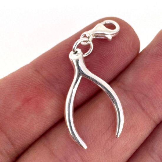 Wholesale 925 Sterling Silver Wishbone Charm With Clasp