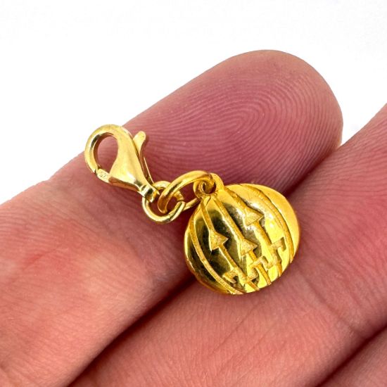 Wholesale Gold Over 925 Sterling Silver Pumpkin Charm With Clasp
