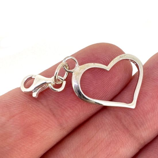 Wholesale 925 Sterling Silver Classic Heart Charm With Clasp
