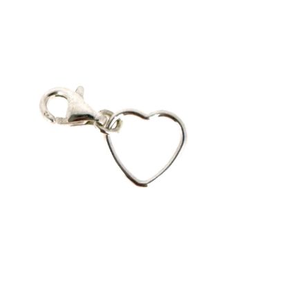 Wholesale 925 Sterling SIlver 10mm Plain Heart Charm With Clasp