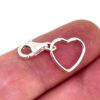 Wholesale 925 Sterling SIlver 10mm Plain Heart Charm With Clasp