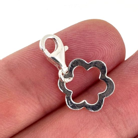 Wholesale 925 Sterling Silver Flower Charm With Clasp