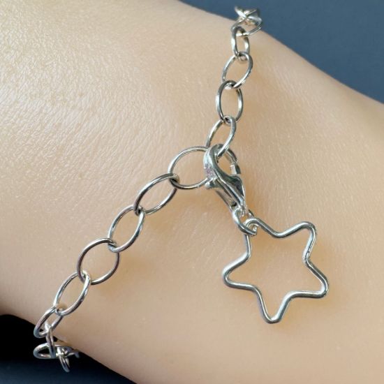Wholesale Sterling Silver Plain Star Charm With Clasp