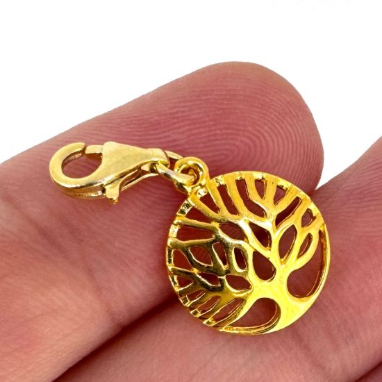 Wholesale Gold Over 925 Sterling Silver Tree of Life Charm With Clasp