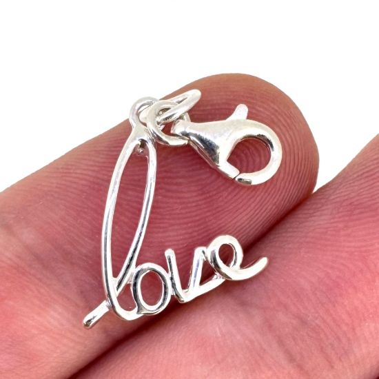Wholesale 925 Sterling Silver LOVE Charm With Clasp