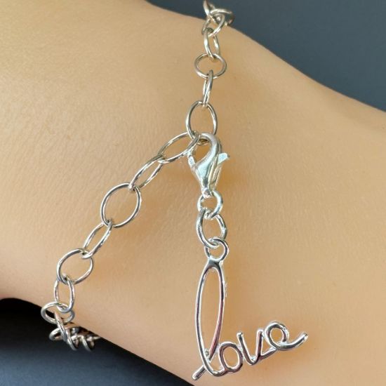 Wholesale 925 Sterling Silver LOVE Charm With Clasp