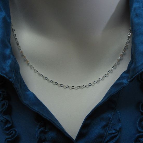 Wholesale Sterling Silver Diamond Shape Flat Cable Necklace Chain, Wholesale Bulk Necklace Chains