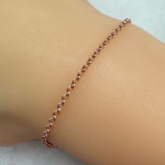 Wholesale Rose Gold Over Sterling Silver Bulk Chain - 2mm Rolo Chain (sold per foot)