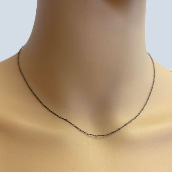 Wholesale Oxidized Sterling Silver Chain - 7mm Fancy Twisted Link Chain (sold per foot)
