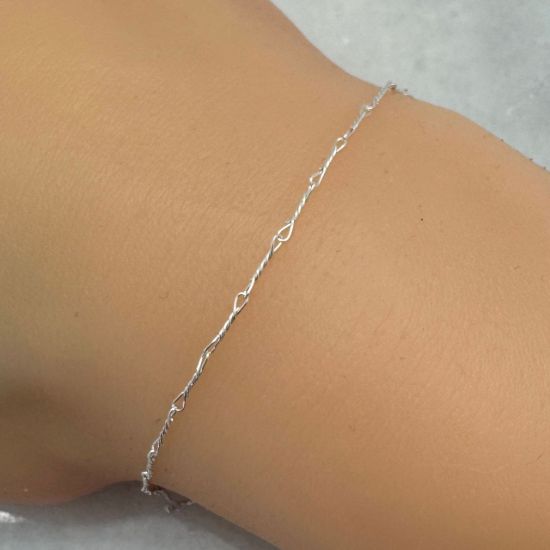 Wholesale chains, 925 Sterling Silver Fancy Twisted Chain 6.7 by 1mm, bulk chain by the foot