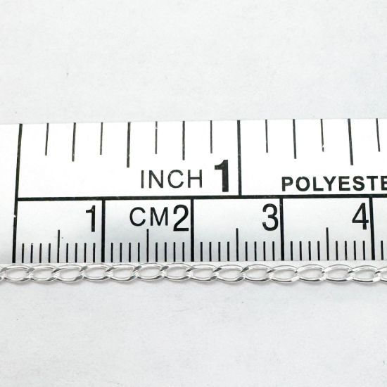 Wholesale Chain, 925 Sterling Silver 4mm Diamond Cut Curb Chain, bulk chain by the foot