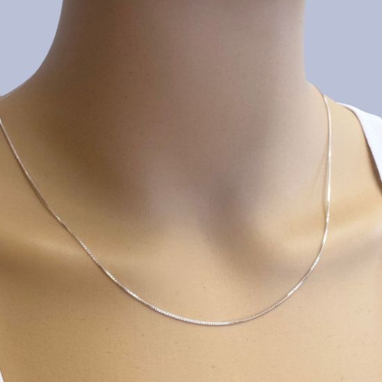 Wholesale 925 Sterling Silver 0.8mm Tiny Box Beading Chain - Unfinished Bulk Chain - (sold per foot)