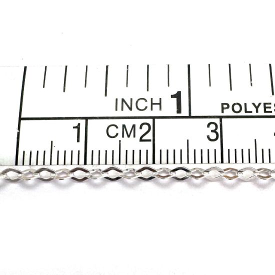Wholesale Chains, 925 Sterling Silver 3mm Diamond Shape Flat Cable Chain, Bulk Chain by the foot