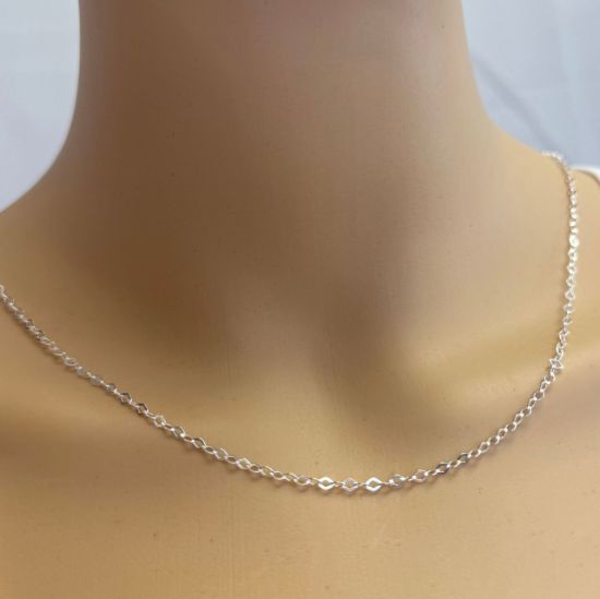 Wholesale Chains, 925 Sterling Silver 3mm Diamond Shape Flat Cable Chain, Bulk Chain by the foot