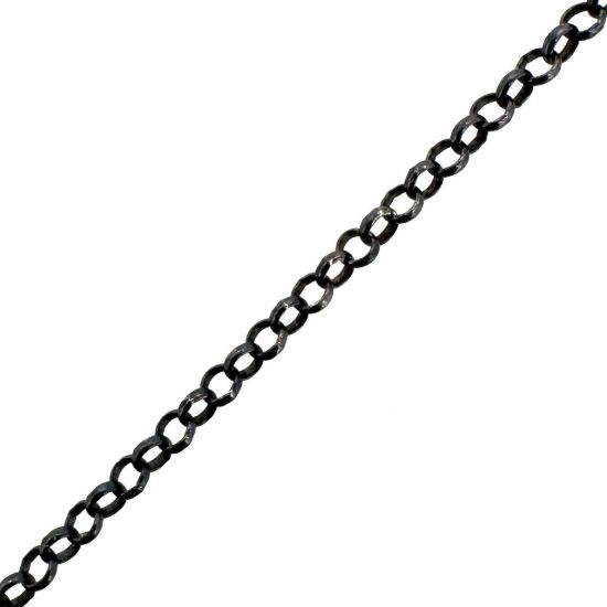 Wholesale Chain, Oxidized Sterling Silver 1mm Rolo Chain, Bulk Chain by the foot