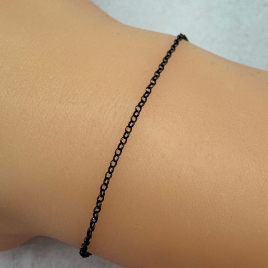 Wholesale Chain, Oxidized Sterling Silver 1mm Rolo Chain, Bulk Chain by the foot