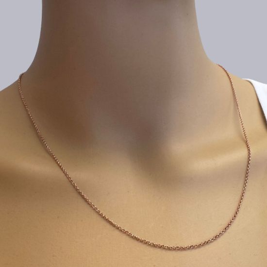Wholesale Chain, Rose Gold plated Sterling Silver 1mm Rolo Chain, Bulk Chain by the foot