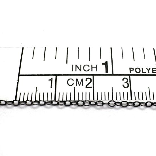 Wholesale Chain, Oxidized Sterling Silver Light Cable Chain 2 by 1.5mm Bulk Chain by the foot