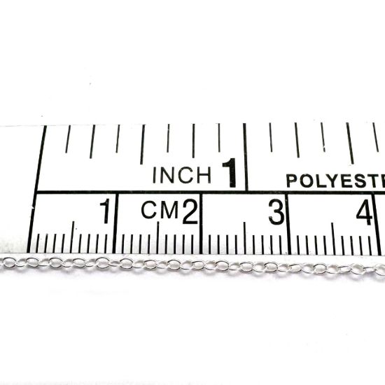 Wholesale Chain, 925 Sterling Silver Light Cable Chain 2 by 1.5mm Bulk Chain by the foot