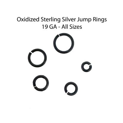 Wholesale Oxidized Sterling Silver Open Jump Rings - 19 Gauge, All Sizes (20 pcs)