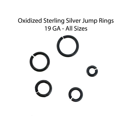 Wholesale Oxidized Sterling Silver Open Jump Rings - 19 Gauge, All Sizes (20 pcs)