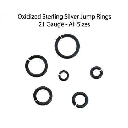Wholesale Oxidized Sterling Silver Open Jump Rings - 21 Gauge, All Sizes (20 pcs)