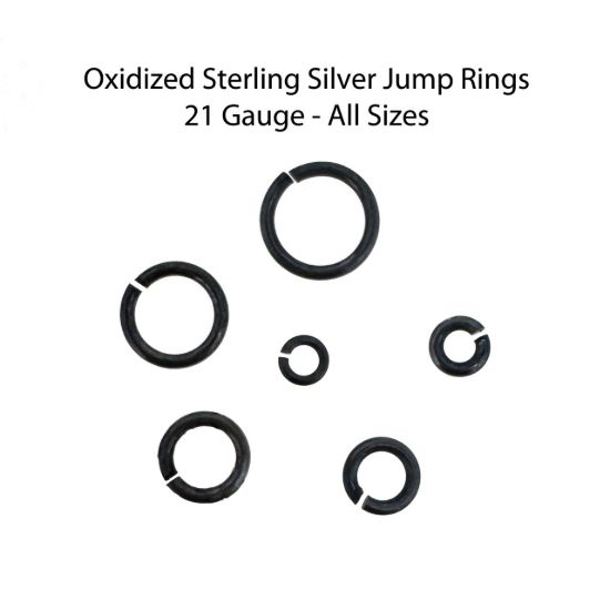Wholesale Oxidized Sterling Silver Open Jump Rings - 21 Gauge, All Sizes (20 pcs)