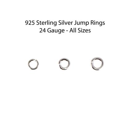 Wholesale Sterling Silver Open Jump Rings - 24 Gauge, All Sizes (100pcs)
