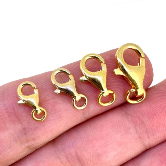 Wholesale Gold Over 925 Sterling Silver Lobster Clasp - All Sizes - (sold per piece)