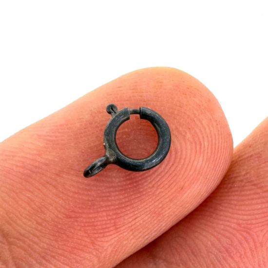 Wholesale Oxidized Sterling Silver Spring Ring Clasps - All Sizes - (Pack of 5)