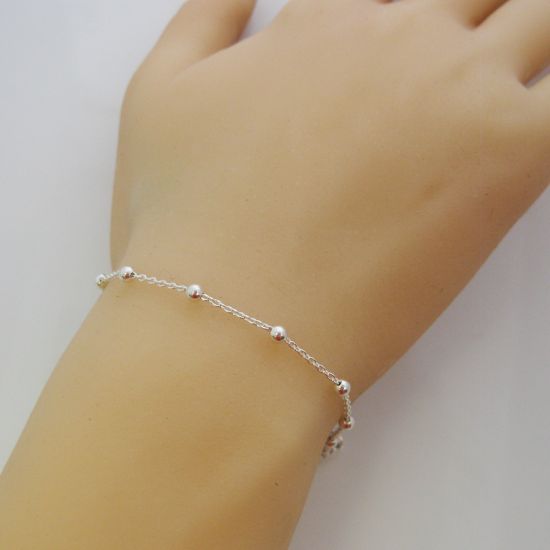 Wholesale Sterling Silver Finished Chain - 3mm Ball Satellite Cable Chain