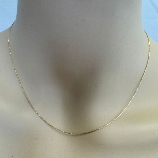 Wholesale Gold over Sterling Silver Finished Chain - 0.5mm Tiny Cardano Cobra Snake Chain