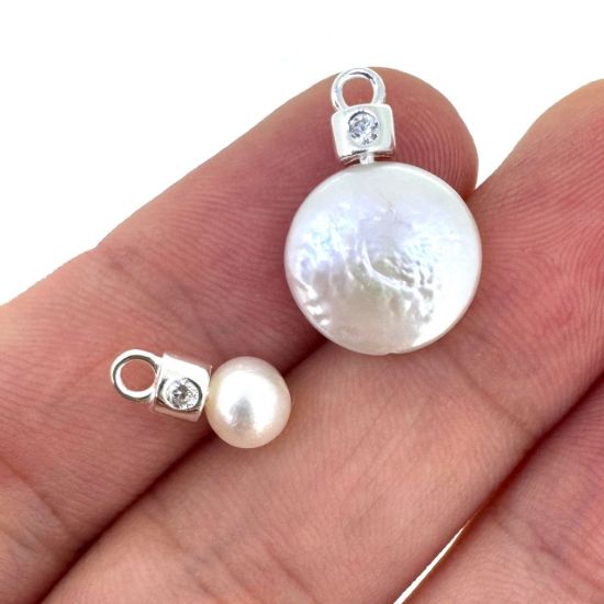 Wholesale 925 Sterling Silver Peg Bail with Fancy CZ Stone (1pc)