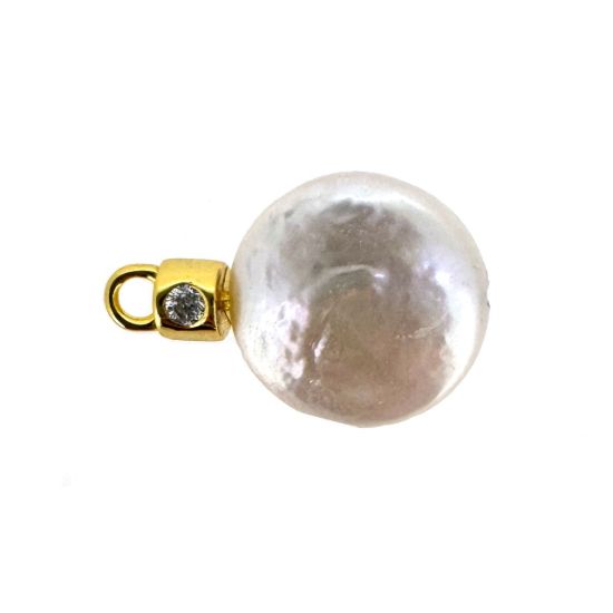 Wholesale Gold Over 925 Sterling Silver Peg Bail with Fancy CZ Stone -10mm(1pc)