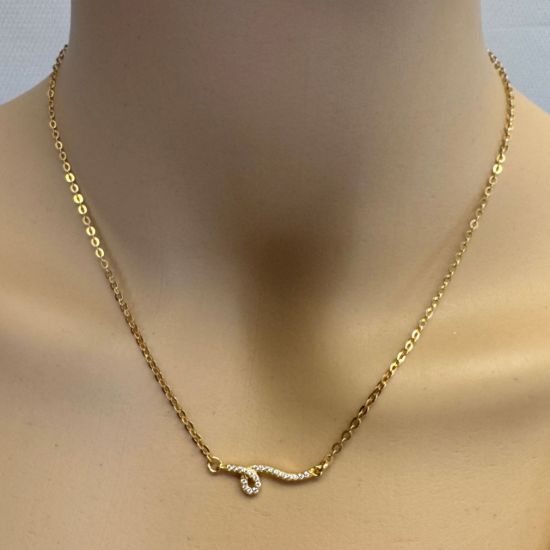 Wholesale Gold Over 925 Sterling Silver Snake with CZ Stone Charm Connector - 22mm (sold per piece)