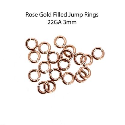 Wholesale 1/20 14k Rose Gold Filled Open Jump Rings  - 22 Gauge, 3mm (20pcs)