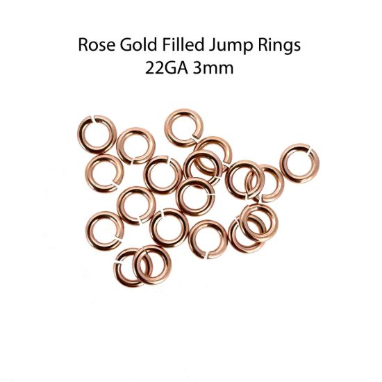 Wholesale 1/20 14k Rose Gold Filled Open Jump Rings  - 22 Gauge, 3mm (20pcs)