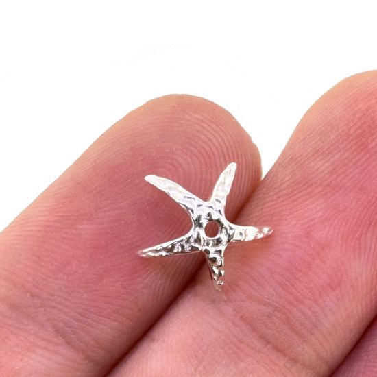 Wholesale 925 Sterling Silver Textured Starfish Bead Cap -10.5mm (1 pc) 