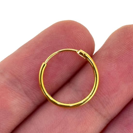 Wholesale Gold Over Sterling Silver Earring Hoops - All Sizes - (Sold per pair) 