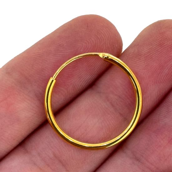 Wholesale Gold Over Sterling Silver Earring Hoops - All Sizes - (Sold per pair) 