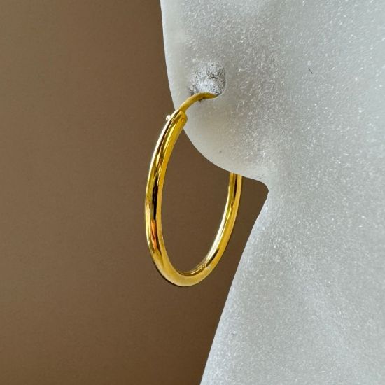 Wholesale Gold Over Sterling Silver Earring Hoops - All Sizes - (Sold per pair) 