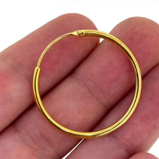 Wholesale Gold Over Sterling Silver Earring Hoops - All Sizes - (Sold per pair) 