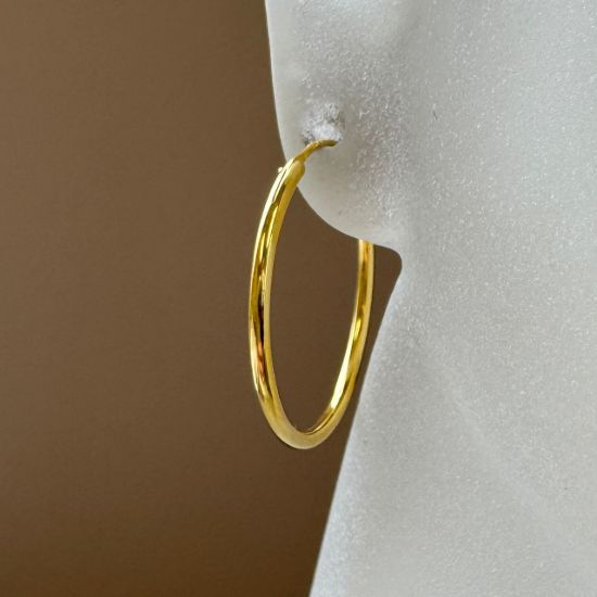 Wholesale Gold Over Sterling Silver Earring Hoops - All Sizes - (Sold per pair) 
