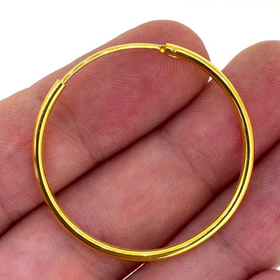 Wholesale Gold Over Sterling Silver Earring Hoops - All Sizes - (Sold per pair) 